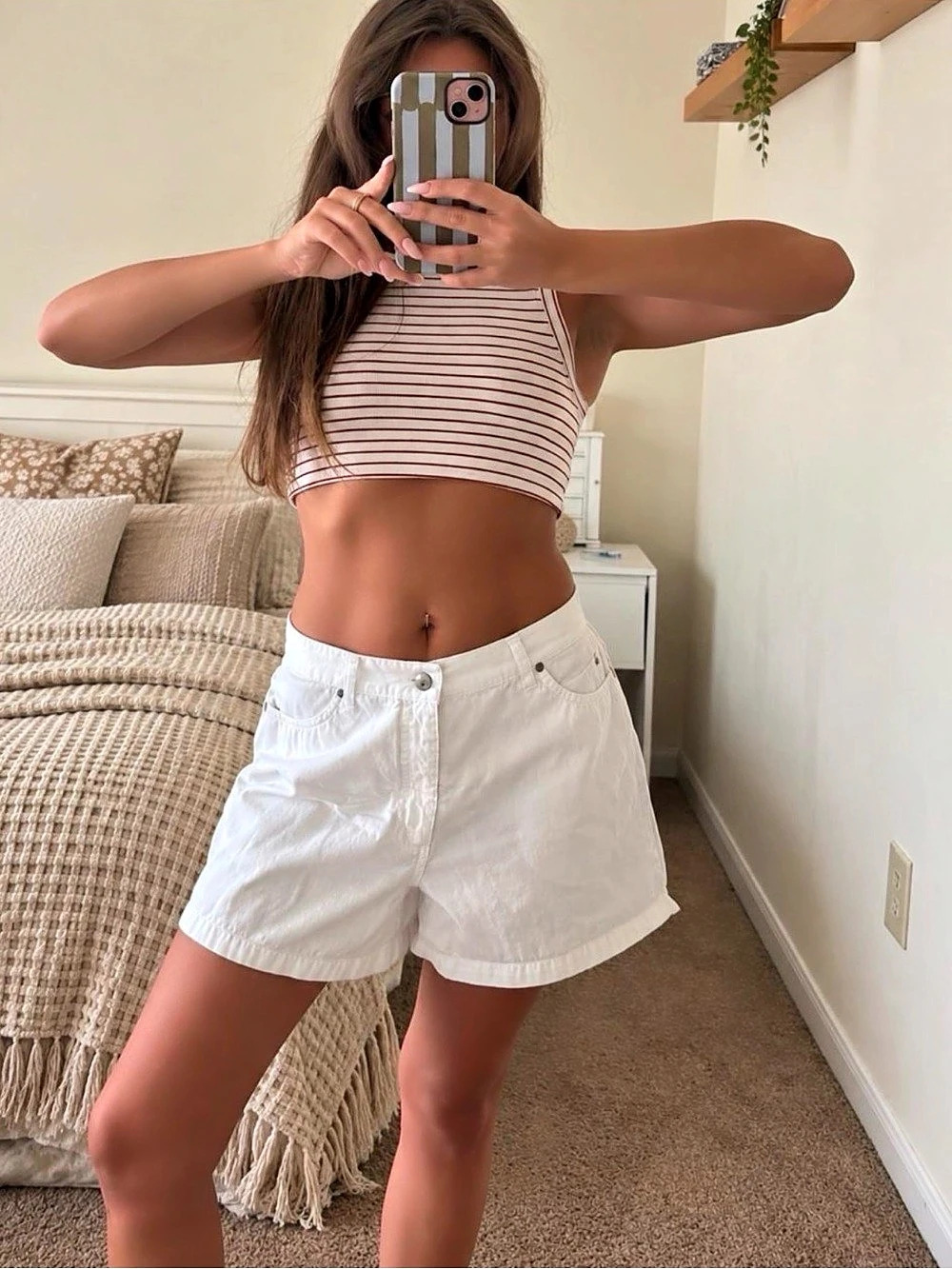Vintage 90s North Crest White Cotton Jorts